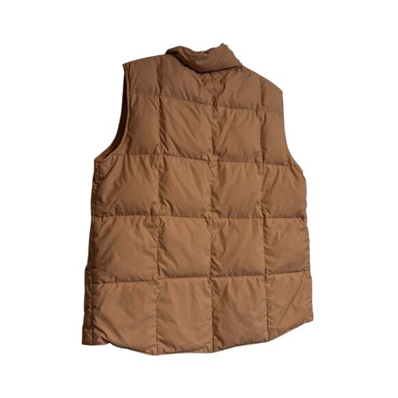 Lands’ End Down Puffer Vest Men’s Large – Tan Snap Button Lightweight - Picture 15 of 16